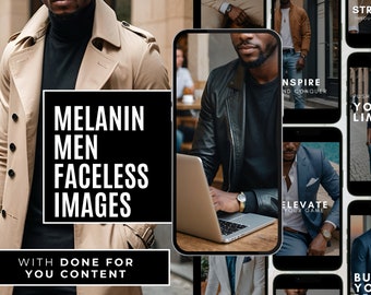 Melanin Männer Gesichtslose Bilder mit Done For You Inhalt, Gesichtslose Männer Stock Bilder, Schwarzer Mann DFY Inhalt, Gesichtslose Melanin Männer Fotos
