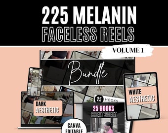 Melanin Faceless Video Posts BUNDLE | Social Media Melanin Reel Bundle | Melanin Inhaltsbibliothek | Schicke minimalistische Vibes | Gesichtslose Instag