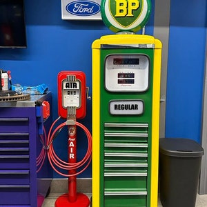 Vintage BP Petrol Pump: Choose Your Setup (Plain, Fridge, Toolbox, Display or Cooler)