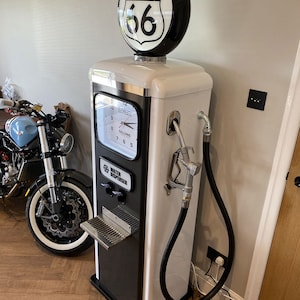 Retro Petrol Pump With Clock and Chilled Water Cooler. Perfect for Man Cave Decor / Automobilia