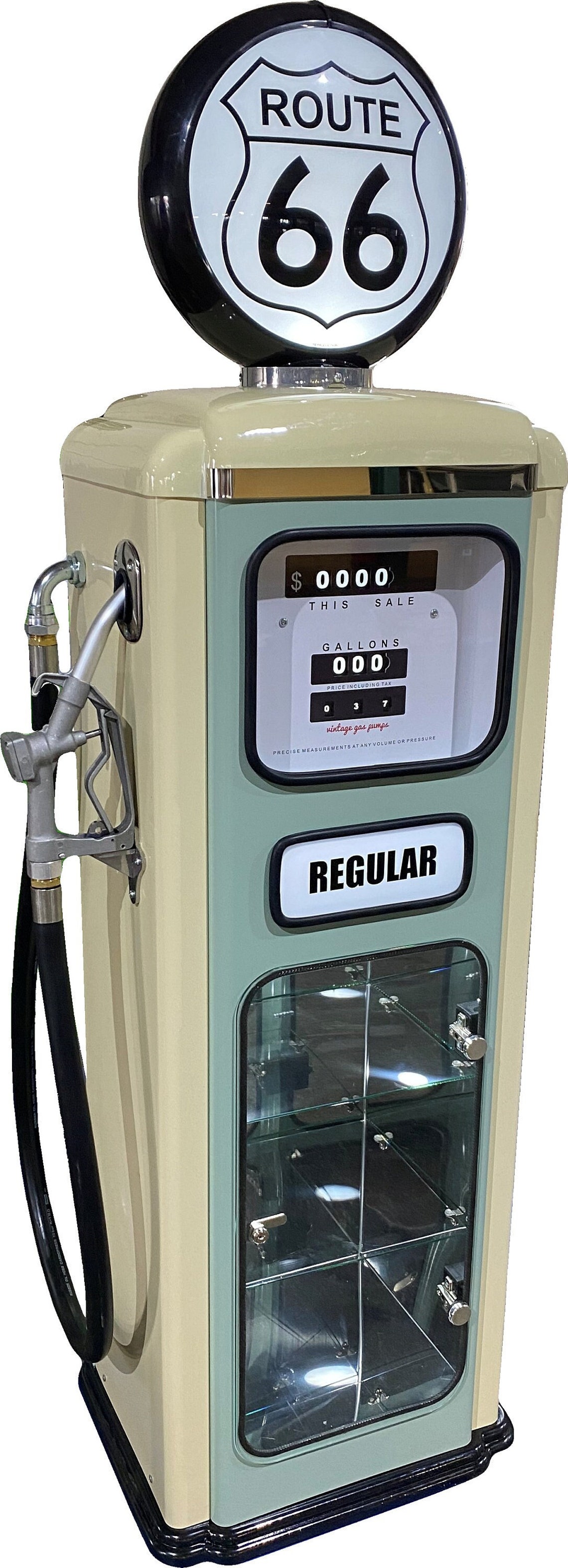Boîte De Rangement Pompe Station Service US, Bois, Route 66, 18x47cm