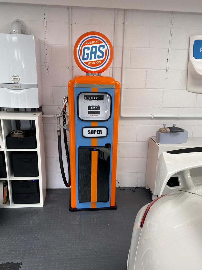 Vintage Super Shell Petrol Pump With Fridge. Perfect for Man Cave Decor ...