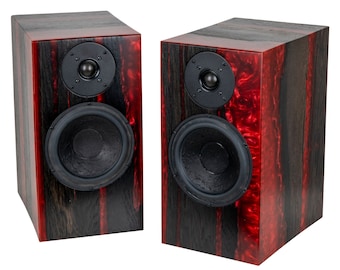 Resin Speakers Skathi Millenium Black Oak Red Columns Hi-fi