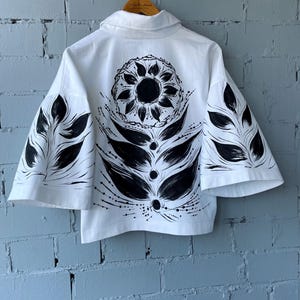 Abstract Art Hand Painted Blazer, Unique Wearable Art, Stylish Jacket, Painted Blazer, Artistic Statement Piece