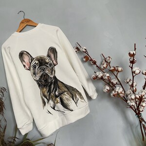 Personalized Hand-painted Pet Portrait Hoodie from Photo, Dog Mom Sweatshirt, Custom Pet Hoodie, Dog Memorial Gifts, Custom Pet Sweater