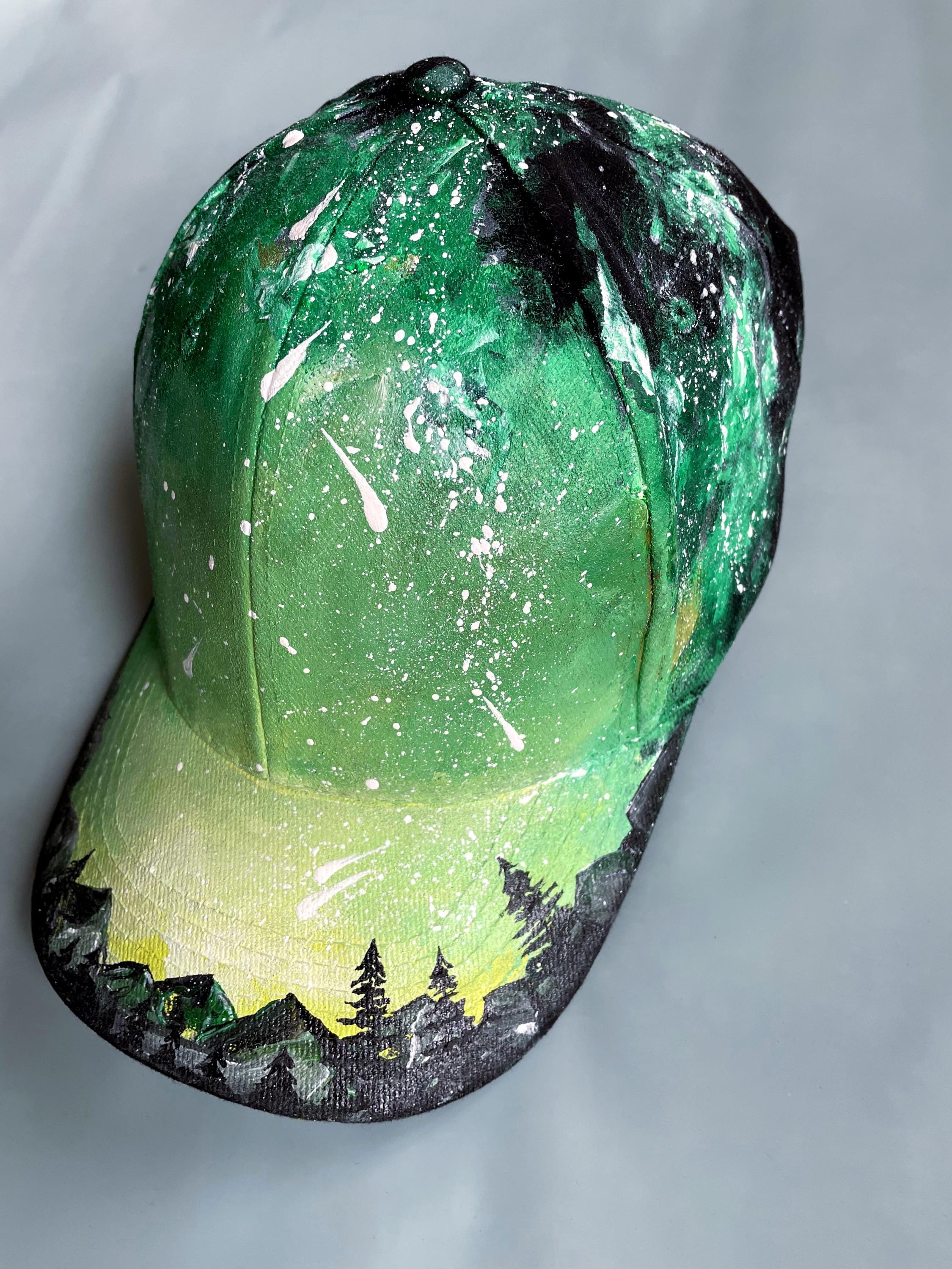 Hand Painted Mountain Baseball Cap, Nature Hiking Hat With  display picture 2