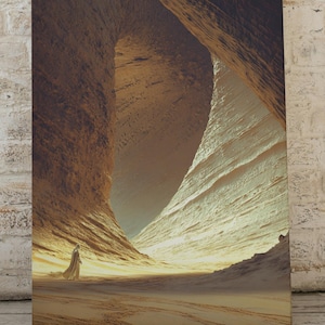 Dune Movie: Arrakis Desert Planet Caves Canvas Art, Home Decor – Man in a Cave, Sci Fi Movie Poster, Gift for Frank Herbert&#39;s Dune lover
