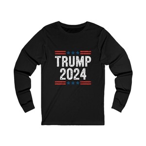 Trump 2024 Long Sleeve Shirt for Men - Patriotic Election Campaign Tee - Trump 2024 Presidential Election Shirt - Conservative Vote T-Shirt