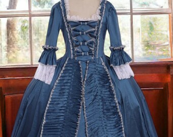 Déguisement Marie-Antoinette pour femme, robe rococo, costume historique, robe Régence du XVIIIe siècle, robe de bal à volants, foire de la Renaissance