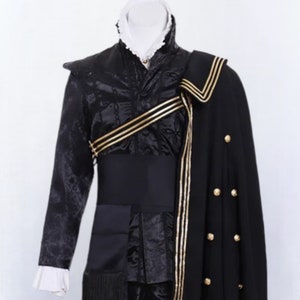 Elizabethan Era Nobleman Costume, Tudor Mens Costume with Cape, Medieval Gown Cosplay Costume, Three Musketeers Mens Cosplay Costume