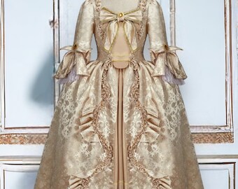 18e-eeuwse Renaissance Victoriaanse jurk, Marie Antoinette baljurk, vintage prinsessenjurk, rococojurk, fantasiejurk, historische jurk