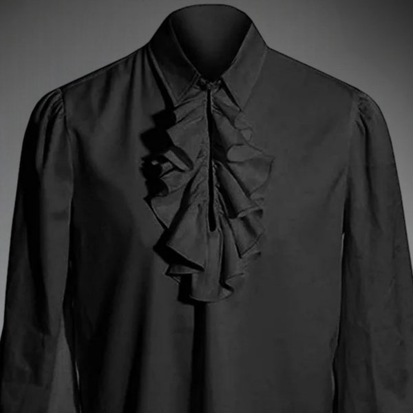 Chemise médiévale pour homme avec col à volants, chemise Renaissance à manches lanterne, costume de GN pour événements médiéval-fantastique, chemise irlandaise