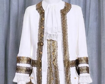 Rococo Gentleman Costume, Regency Era Aristocrat Attire Victorian Prince Ensemble 18th Century Royal Court Outfit Historical Period Menswear