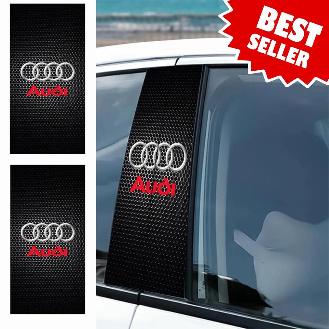 Custom Audi & S-line Pillar Decals - Honeycomb Mesh Vinyl Wrap for Car ...