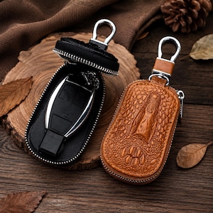 財布・ケース・小物入れ skoloct LEATHER KEY COVER Crocodile Leather Key Pouch - Etsy