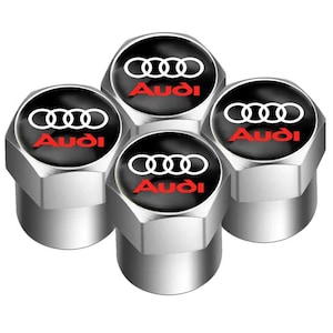 Audi Tire Valve Stem Caps (Set of 4) |  Color Logo