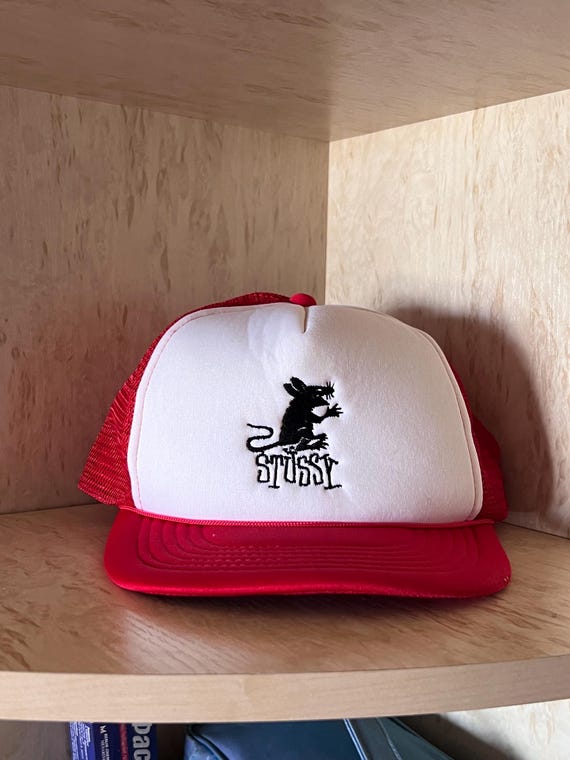 Stussy Rat Mesh Trucker Hat Adjustable Snapback Spell Out 