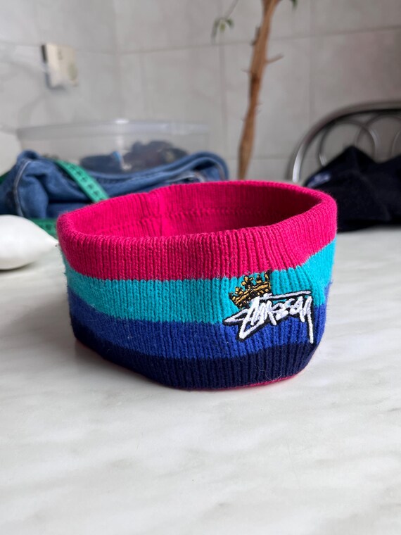Vintage Stussy 90s Rainbow Headband Hat Crown Stussy Hats Vintage Stussy 90s Rainbow Headband Hat Crown Stussy Hats