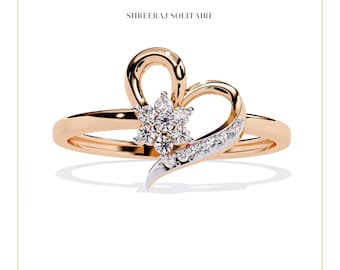 Heart-Shaped Lab-Grown Diamond Ring | 0.12 Ct Promise Ring