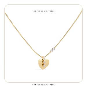 Lab Grown Diamond Heart Pendant | Gold, White Gold & Rose Gold | Elegant Love Necklace | Free Silver Chain | Dainty Anniversary Gift For Her
