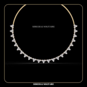 2.15 Ct Round Diamond Necklace | Diamond Pendent |  Lab Grown Diamond With Gold Touch Necklace | 14K Gold Necklace For Her | Wedding Gift |