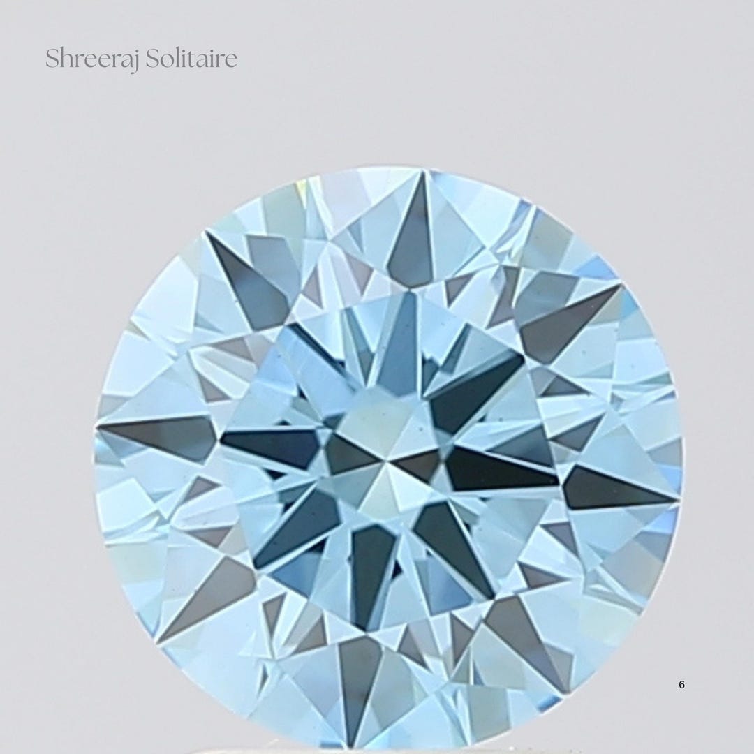 1 Ct Fancy Vivid Blue Lab Diamond | IGI Certified VS1 Round Brilliant ...