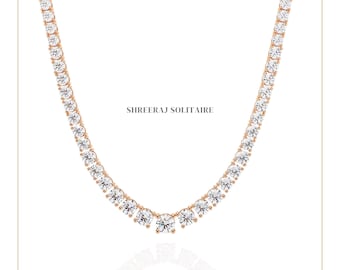 Lab-Grown Diamond Tennis Necklace | 14k White Gold, Mother's Day gift