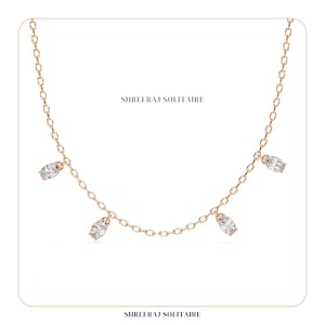 1.58 Ct Diamond Necklace | Diamond Pendant | Diamond Chain Necklace For Her | Gift For Her | Diamond & Gold Necklace | Wedding Gift For Her