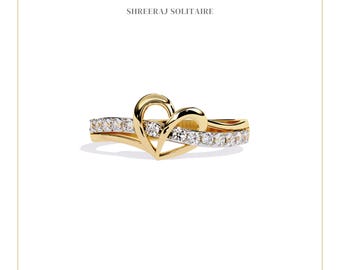 Lab Grown Diamond Double Heart Ring | 14k Gold Promise Ring