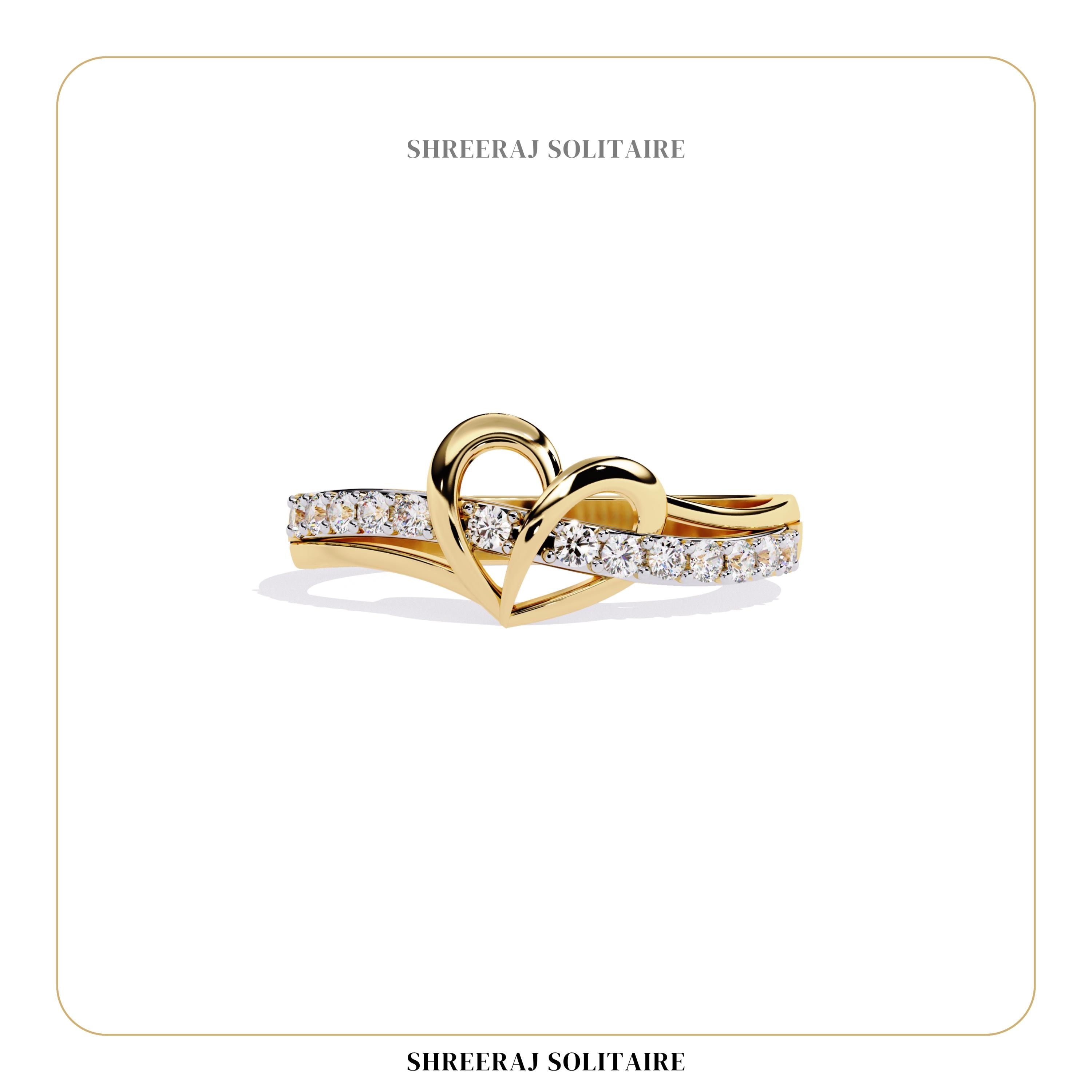 Lab Grown Diamond Double Heart Ring | 14k Gold Promise Ring - Etsy