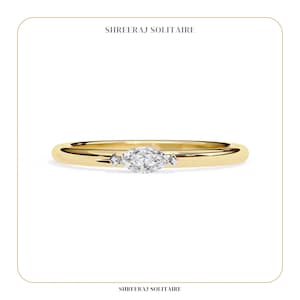 Marquise Cut Lab Grown Diamond Ring | Gold Minimalist Solitaire Ring | Dainty Engagement Ring| Bezel Set Promise Ring |Modern Bridal Jewelry