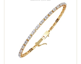 Armband mit 2,40 ct Labordiamanten | Armband aus 14-karätigem Gold oder 925er Silber | Diamantarmband | Hochzeitsschmuck