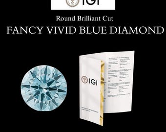 1 Ct Vivid Blue Lab Grown Diamond | VS1 IGI Certified, CVD HPHT