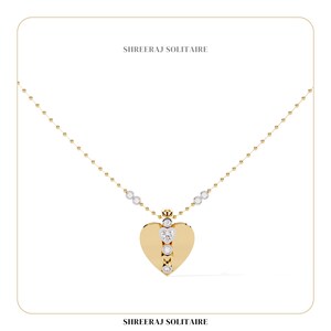 Lab Grown Diamond Crescent Pendant Necklace | Gold, Rose Gold & Silver | Free Silver Chain | Elegant and Sustainable Heart Jewelry Gift |