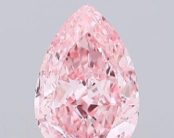 1.00 Carat Pear Cut Vivid Pink Lab Grown Diamond: IGI Certified Loose Stone