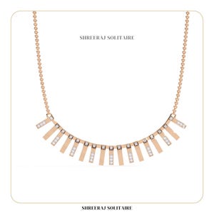 Radiant Sunburst Lab-Grown Diamond Necklace | 14k Rose Gold Necklace | Diamond Jewelry | Valentines Day Gift | Gift For Her |Statement Piece