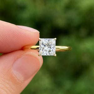 Princess Diamond Solitaire Ring for Her | IGI Certified Lab Grown Diamond | 14k Gold Ring for Women | Elegant Engagement & Wedding Ring |