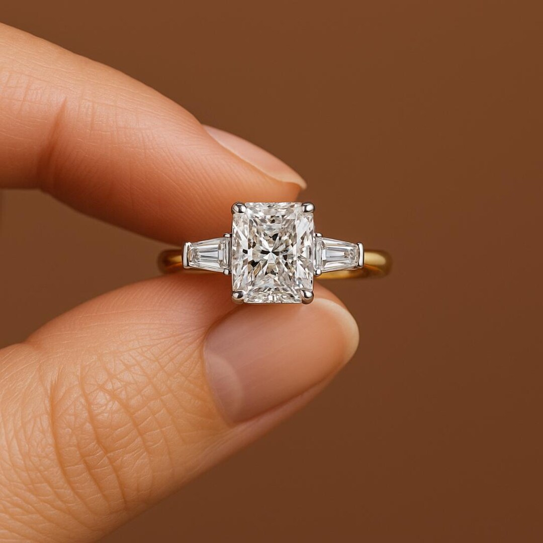 Radiant Cut Lab Grown Diamond Solitaire Ring | 14k Gold Engagement ...
