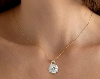Collana Lariat Con Ciondolo A Fiore Di Cristallo E Goccia | Lunga 81 Cm | Regolabile | Gioiello A Y In Lega E Cristallo | Argento