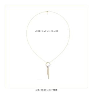 Premium in het lab gekweekte diamanten hanger | 18 kt gouden lariatketting | Sierlijke en elegante fijne sieraden voor haar | Duurzaam luxe cadeau