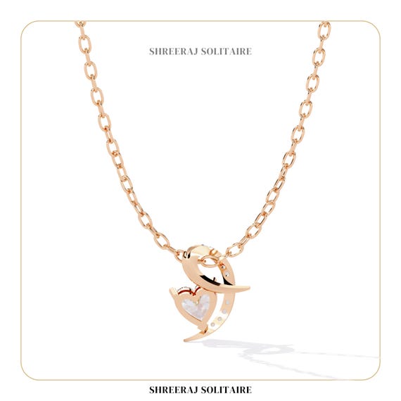 ハート型ラボグロウンダイヤモンドペンダント - スターリングシルバー