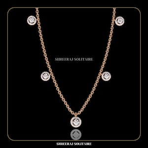 Radiant Orbit Drop Necklace | Elegant & Luxurious Lab Grown Diamond Necklace For Your Special One | 14k Solid Gold Dainty Necklace For Her