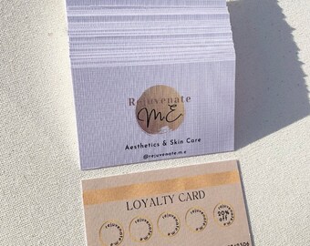 Gold Stripe Card Themed Loyalty Card, Business Loyalty Card, Printed Loyalty Cards, Customisable Business Cards, Loyalty Discount Card