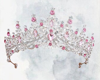 Queen crown, princess tiara, wedding tiara, bridal tiara, prom tiara, Bridgerton tiara, rhinestone tiara, gift