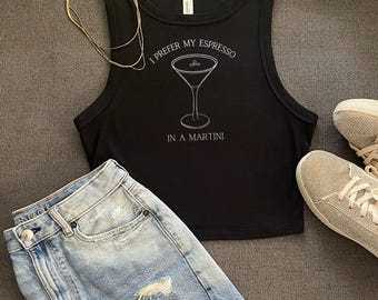 Espresso Martini Crop Top, Alcohol Lover Apparel