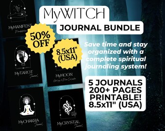 The WITCH'S RITUAL bundle 8.5X11" (USA) - 5 Journals to Align, Manifest & Magick Your Life