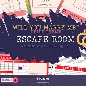 Pride Proposal Escape Room: 'Will You Marry Me?' Puzzle (Printable)
