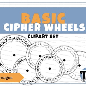 Basic Cipher Wheels Clipart – 6 PNG Images | Code Wheels | Escape Room Graphics | Commercial Use Licence
