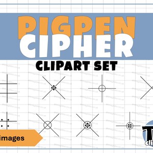 Pigpen Cipher Clipart – 50 PNG Images for Escape Rooms, Secret Codes & Breakout Games