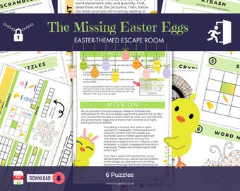 Easter Escape Room – 6-Puzzle Printable Game (PDF Download)